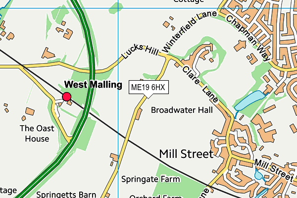 ME19 6HX map - OS VectorMap District (Ordnance Survey)