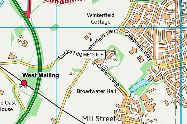 ME19 6JB map - OS VectorMap District (Ordnance Survey)