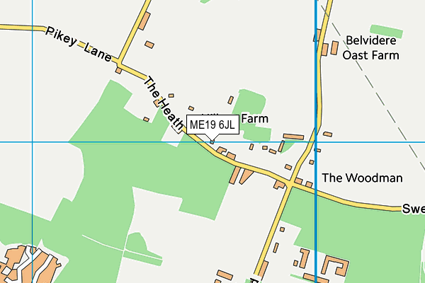 ME19 6JL map - OS VectorMap District (Ordnance Survey)