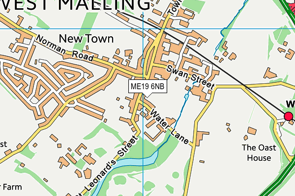 ME19 6NB map - OS VectorMap District (Ordnance Survey)