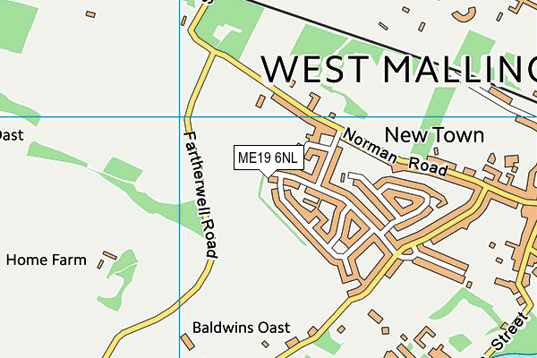 ME19 6NL map - OS VectorMap District (Ordnance Survey)