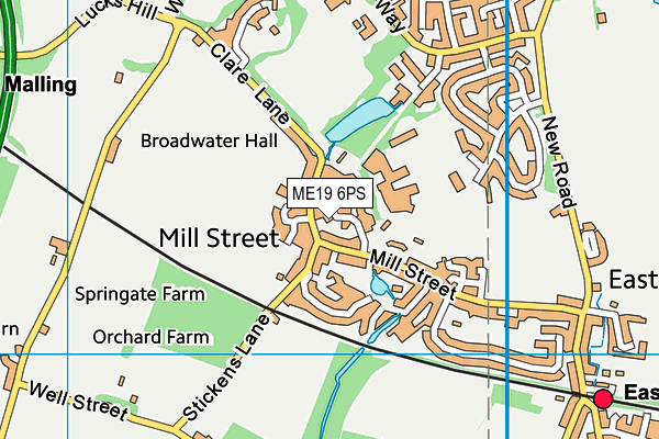 ME19 6PS map - OS VectorMap District (Ordnance Survey)