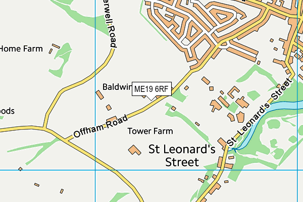 ME19 6RF map - OS VectorMap District (Ordnance Survey)