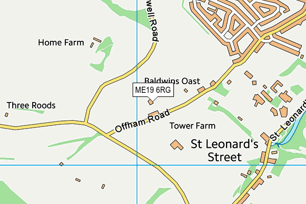 ME19 6RG map - OS VectorMap District (Ordnance Survey)