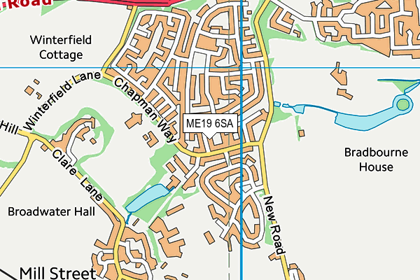 ME19 6SA map - OS VectorMap District (Ordnance Survey)