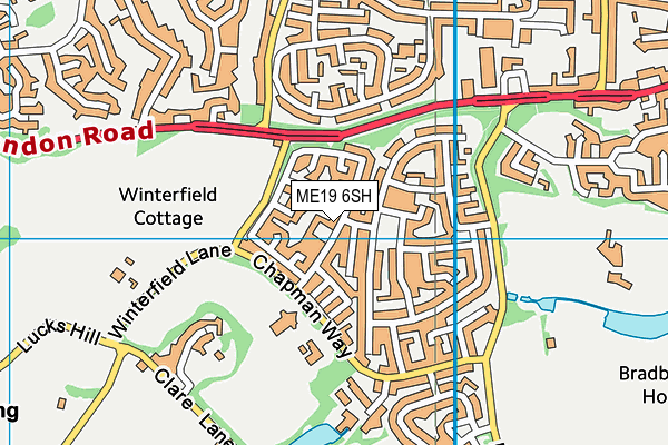 ME19 6SH map - OS VectorMap District (Ordnance Survey)