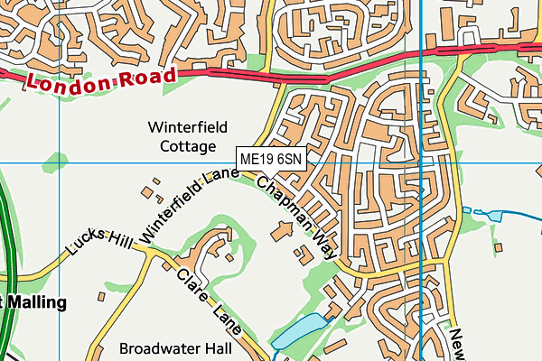 ME19 6SN map - OS VectorMap District (Ordnance Survey)