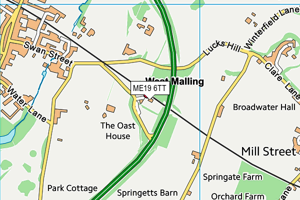 ME19 6TT map - OS VectorMap District (Ordnance Survey)