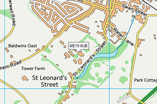 ME19 6UB map - OS VectorMap District (Ordnance Survey)