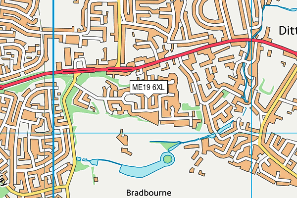 ME19 6XL map - OS VectorMap District (Ordnance Survey)