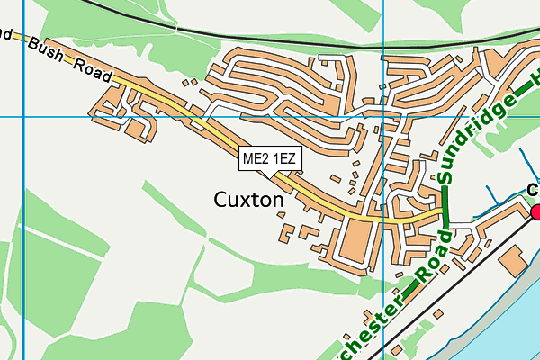 Cuxton Recreation Ground map (ME2 1EZ) - OS VectorMap District (Ordnance Survey)