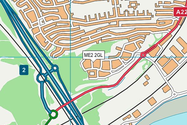 ME2 2GL map - OS VectorMap District (Ordnance Survey)