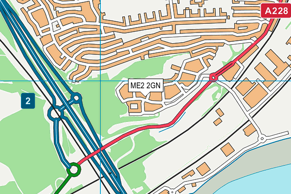 ME2 2GN map - OS VectorMap District (Ordnance Survey)