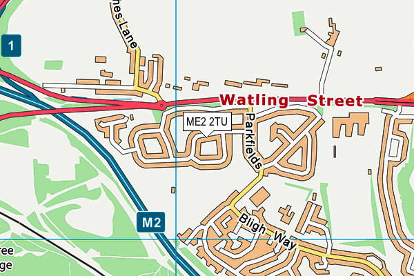 ME2 2TU map - OS VectorMap District (Ordnance Survey)