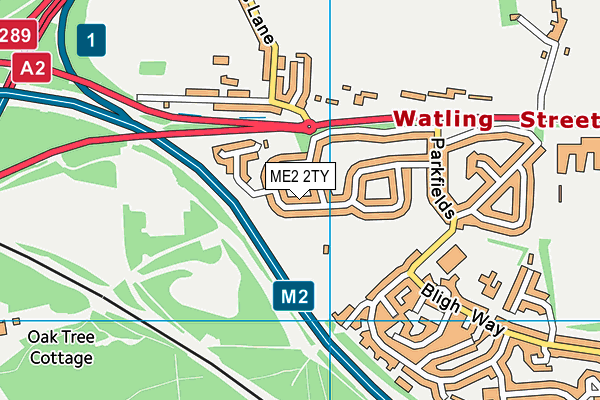 ME2 2TY map - OS VectorMap District (Ordnance Survey)