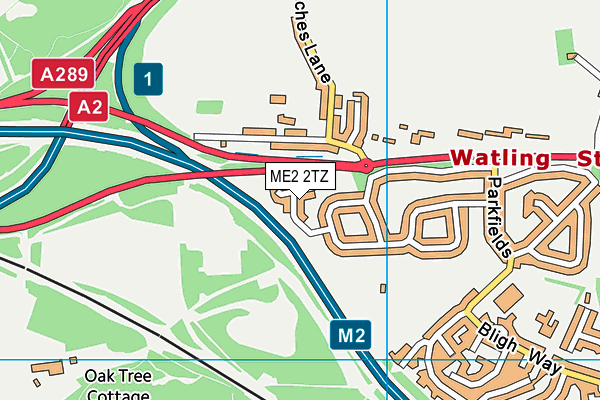ME2 2TZ map - OS VectorMap District (Ordnance Survey)