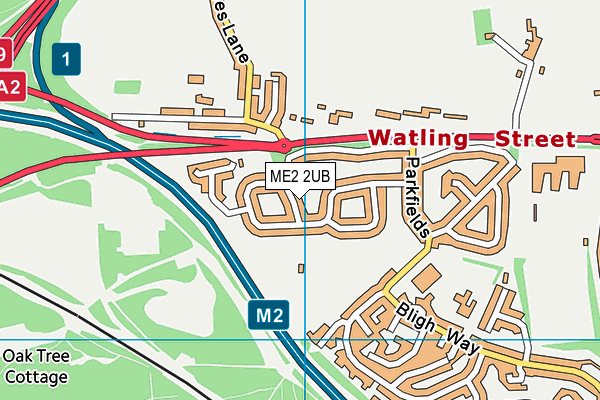 ME2 2UB map - OS VectorMap District (Ordnance Survey)