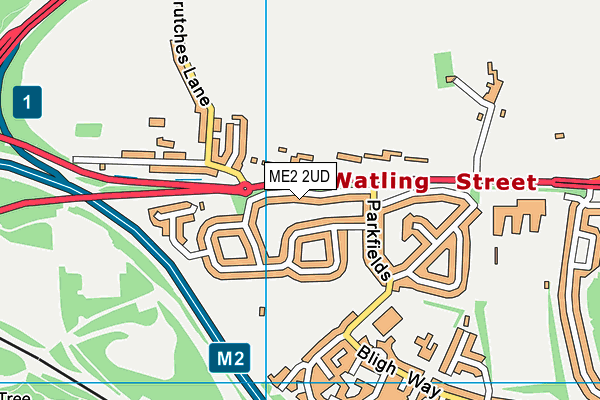 ME2 2UD map - OS VectorMap District (Ordnance Survey)