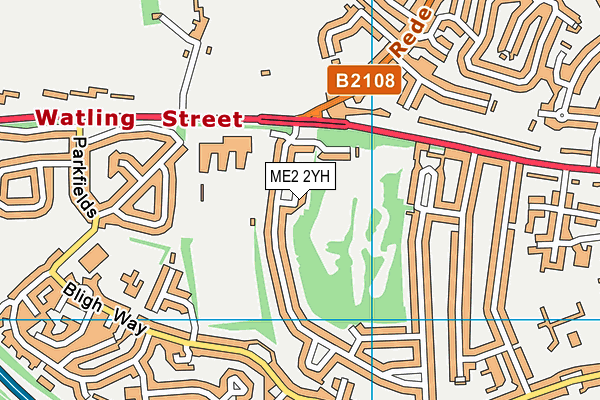 ME2 2YH map - OS VectorMap District (Ordnance Survey)