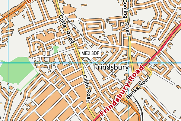 ME2 3DF map - OS VectorMap District (Ordnance Survey)