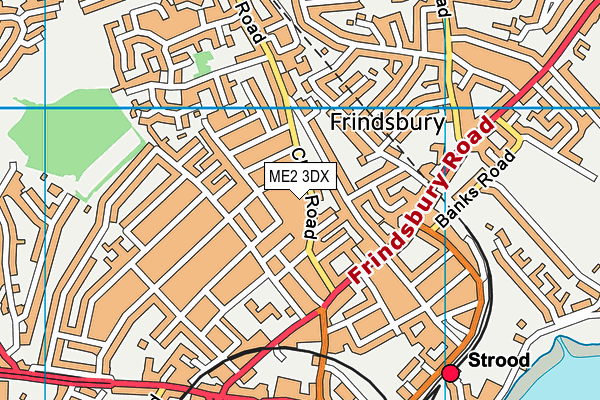 ME2 3DX map - OS VectorMap District (Ordnance Survey)