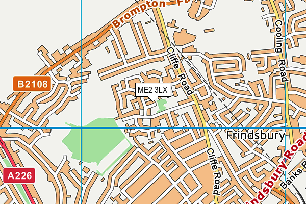 ME2 3LX map - OS VectorMap District (Ordnance Survey)