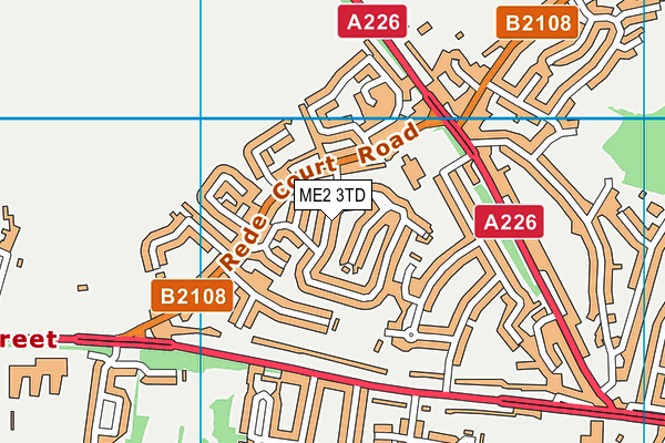ME2 3TD map - OS VectorMap District (Ordnance Survey)