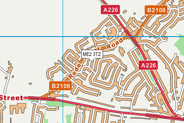 ME2 3TZ map - OS VectorMap District (Ordnance Survey)
