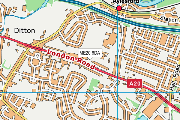 ME20 6DA map - OS VectorMap District (Ordnance Survey)