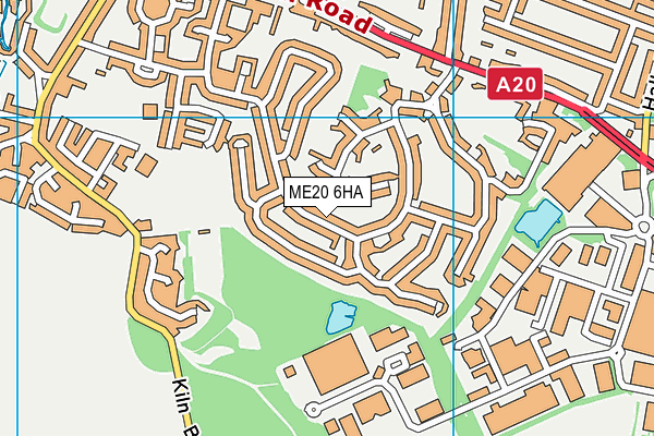 ME20 6HA map - OS VectorMap District (Ordnance Survey)