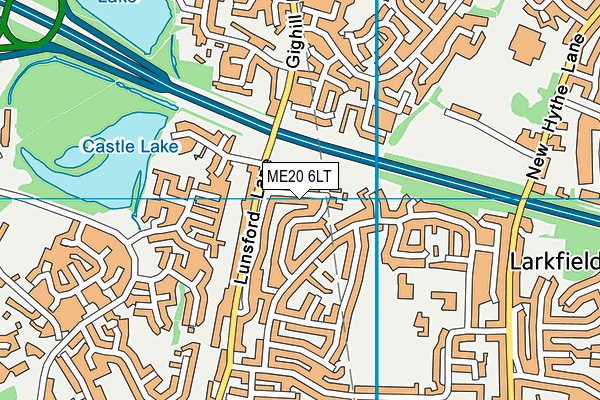 ME20 6LT map - OS VectorMap District (Ordnance Survey)