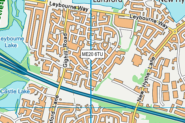 ME20 6TU map - OS VectorMap District (Ordnance Survey)