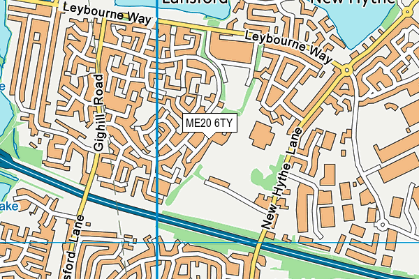 ME20 6TY map - OS VectorMap District (Ordnance Survey)