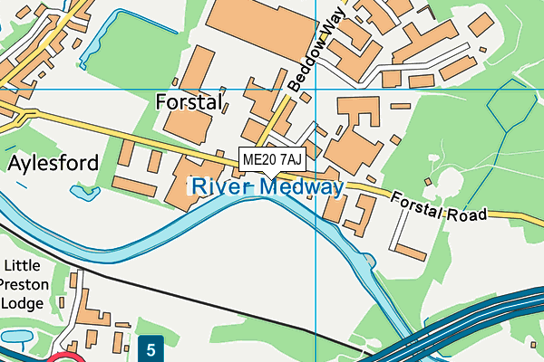 ME20 7AJ map - OS VectorMap District (Ordnance Survey)