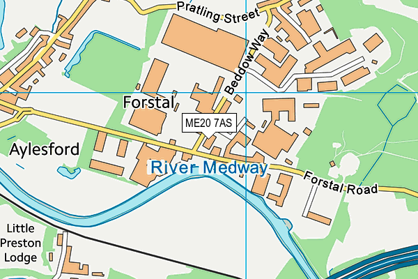 ME20 7AS map - OS VectorMap District (Ordnance Survey)