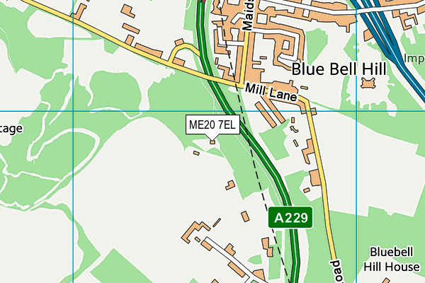 ME20 7EL map - OS VectorMap District (Ordnance Survey)