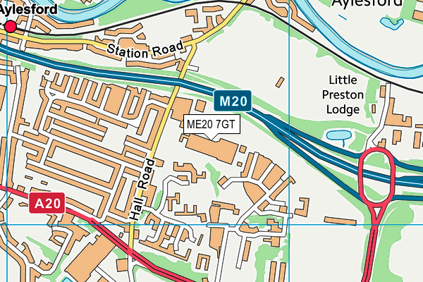 ME20 7GT map - OS VectorMap District (Ordnance Survey)