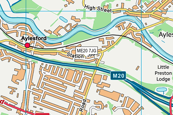 ME20 7JG map - OS VectorMap District (Ordnance Survey)