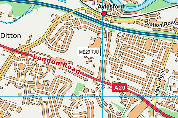 Aylesford Primary School map (ME20 7JU) - OS VectorMap District (Ordnance Survey)