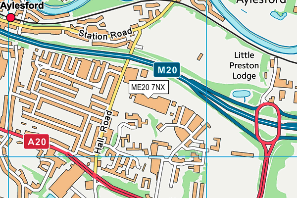 ME20 7NX map - OS VectorMap District (Ordnance Survey)
