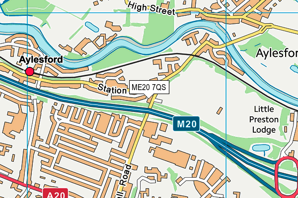 ME20 7QS map - OS VectorMap District (Ordnance Survey)