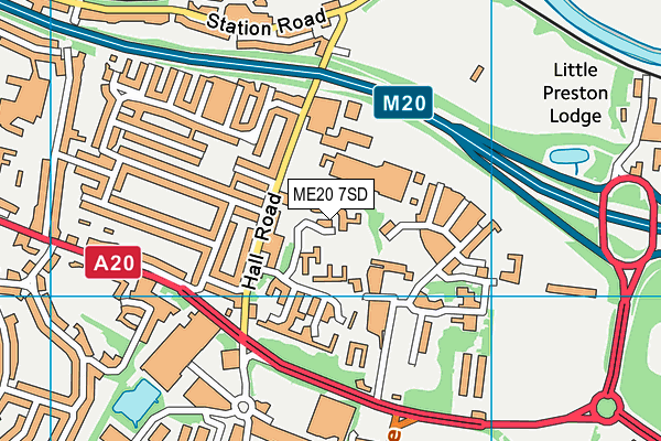 ME20 7SD map - OS VectorMap District (Ordnance Survey)