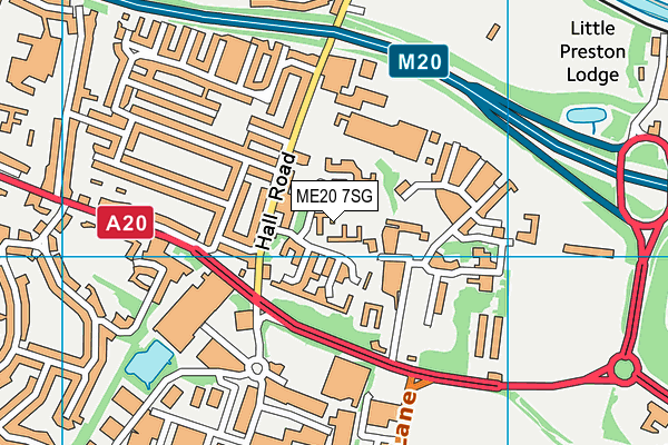 ME20 7SG map - OS VectorMap District (Ordnance Survey)