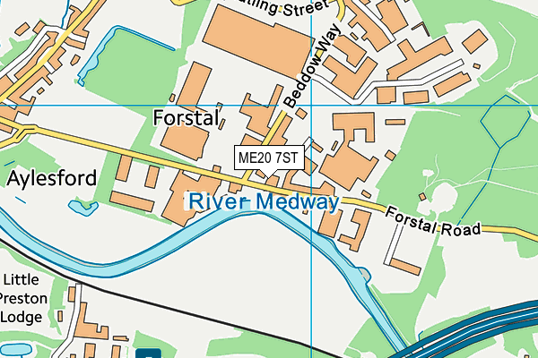 ME20 7ST map - OS VectorMap District (Ordnance Survey)