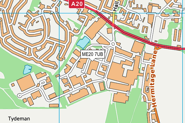 ME20 7UB map - OS VectorMap District (Ordnance Survey)