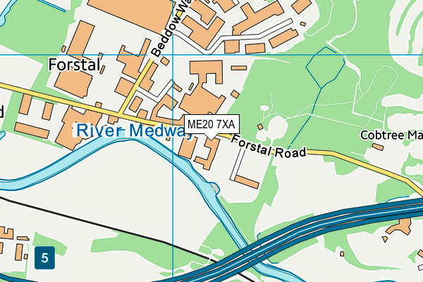 ME20 7XA map - OS VectorMap District (Ordnance Survey)