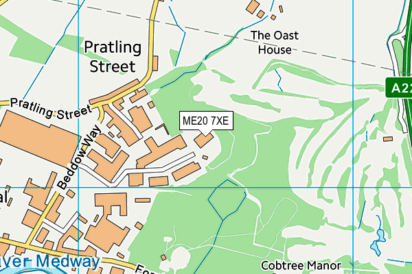 ME20 7XE map - OS VectorMap District (Ordnance Survey)
