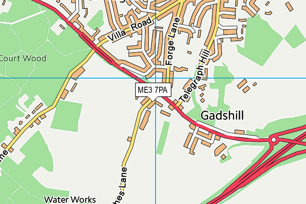 Gad's Hill School map (ME3 7PA) - OS VectorMap District (Ordnance Survey)