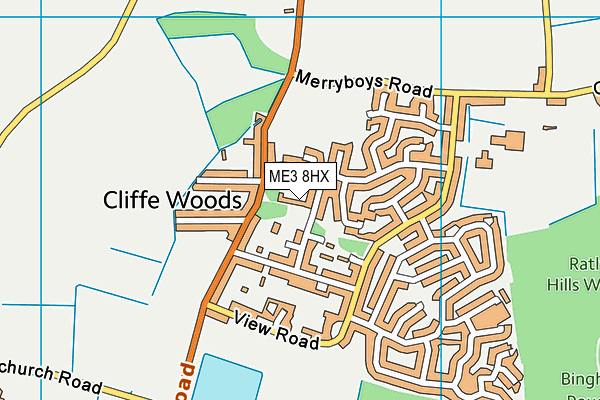 Cliffe Woods Community Centre map (ME3 8HX) - OS VectorMap District (Ordnance Survey)