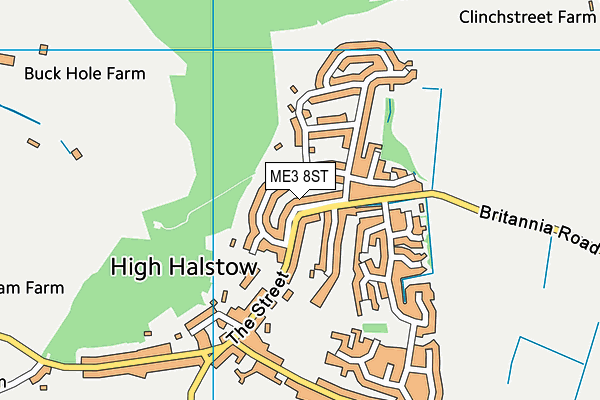 ME3 8ST map - OS VectorMap District (Ordnance Survey)